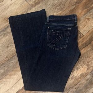 7 For All Mankind Dark Blue Flare Jeans